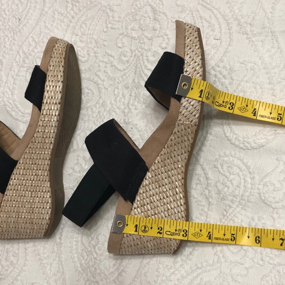 Life Stride Black Elastic Strap Wedge Sandals Size 8M - Picture 10 of 10